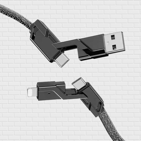 TechPulse 100W Fast Charging USB Cable 4 in 1 for Iphone, Android, Laptop - Picture 3 of 4